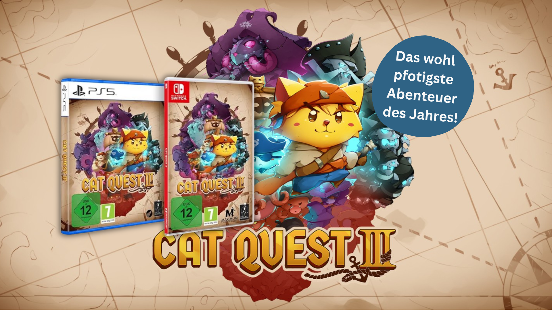 Katzitini ahoy!  Now “Cat Quest III” for Nintendo Switch and