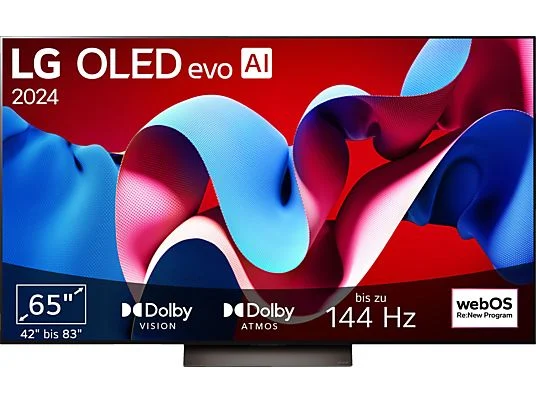 LG OLED65C43LA OLED evo TV (Flat, 65 Zoll / 165 cm, OLED 4K, SMART TV)