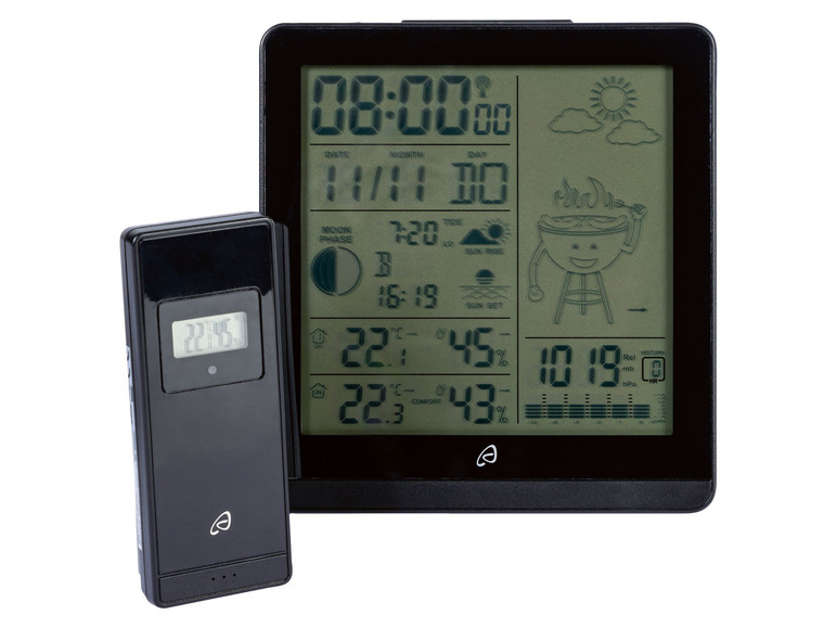 AURIOL Funk-Wetterstation, mit Außensensor und Grillwetter-Anzeige