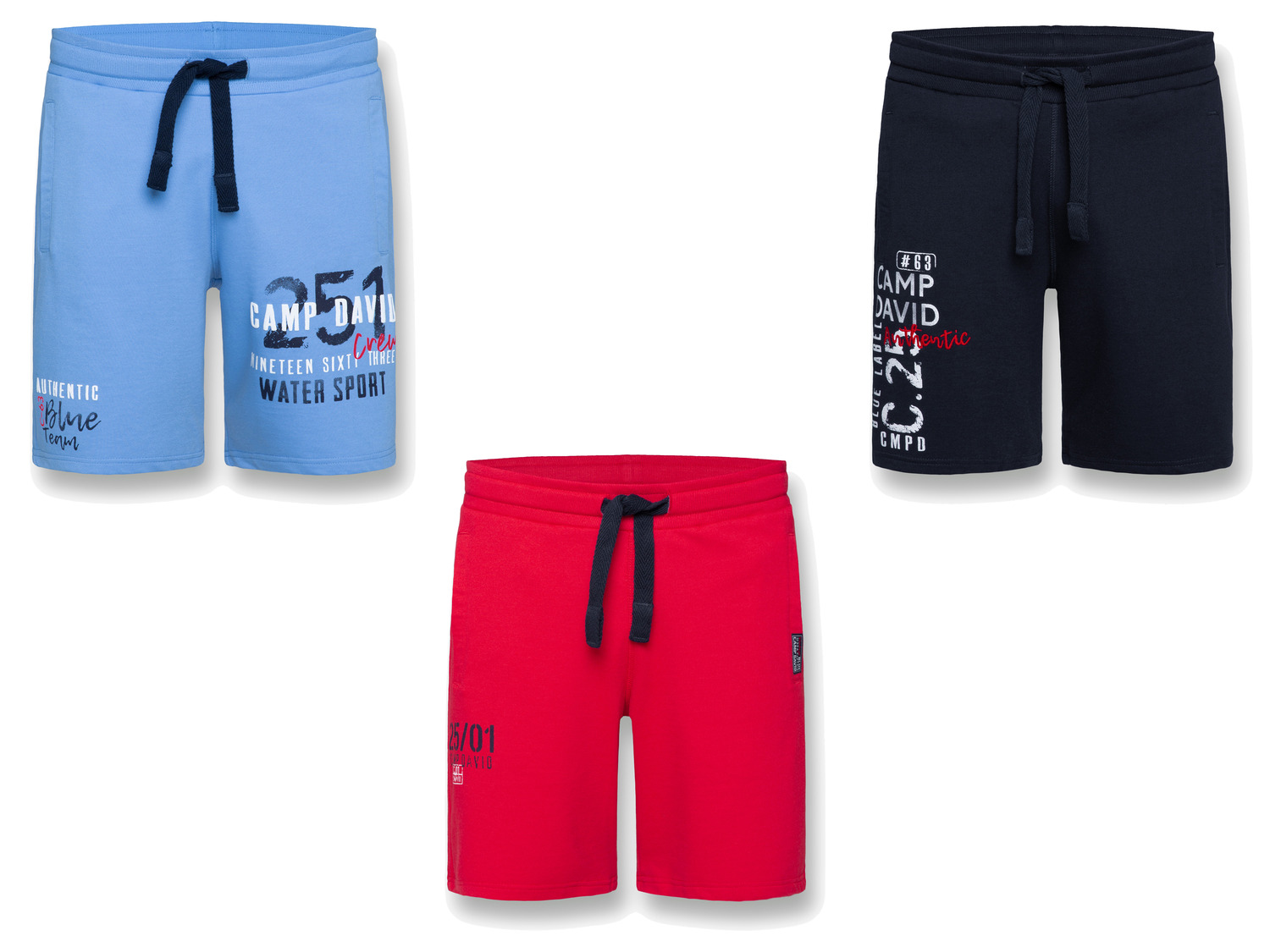 Camp David Herren Sweatshorts mit Baumwolle