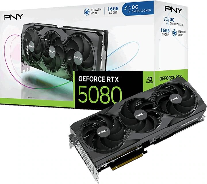 PNY GEFORCE RTX 5080 16GB OVERCLOCKED TRIPLE FAN