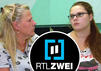 Links: Silvia Wollny, rechts: Calantha Wollny, Mitte: das RTL2-Logo