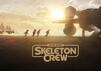 Auf dem Poster der Star Wars Serie Skeleton Crew sind mehrere Kinder zu sehen, die zu einem Raumschiff laufen