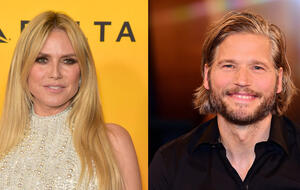 Links: GNtM-Star Heidi Klum, rechts: "Bergretter" Sebastian Störbel 