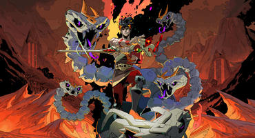 Artwork zum Roguelike-Spiel Hades: Zagreus besiegt die Hydra Lernie