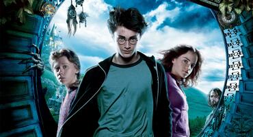 Harry, Ron, Hermine und Sirius Black auf dem Hauptmotiv zu "Harry Potter und der Gefangene von Azkaban"