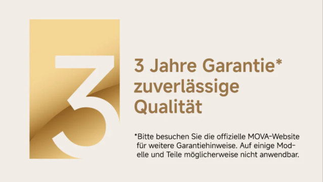 3 Jahre Garantie für zuverlässige Leistung