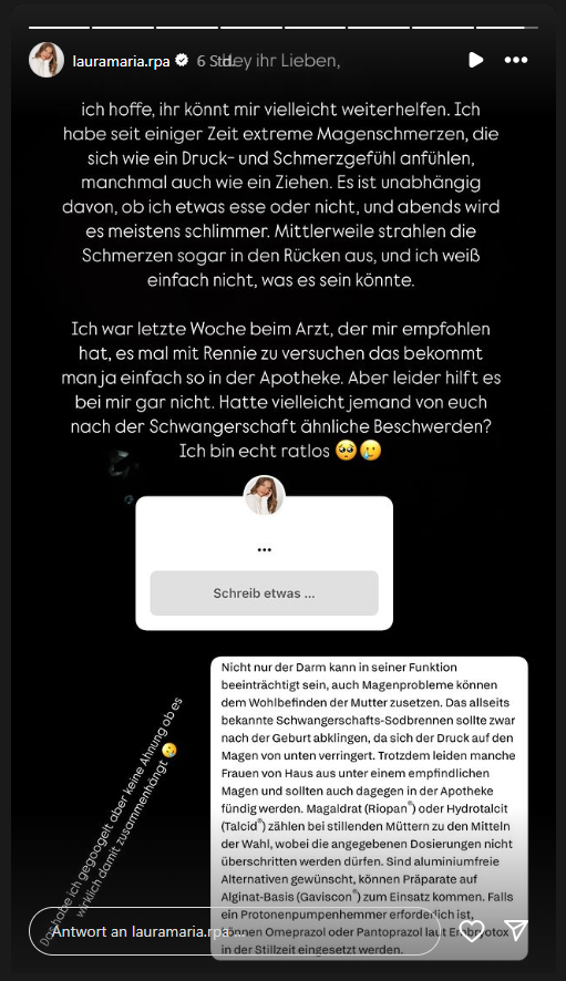 Bild zeigt einen Screenshot aus Laura Rypas Instagram Story