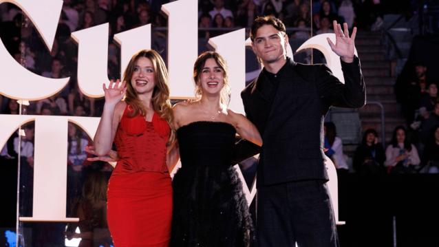 Nicole Wallace, Mercedes Ron und Gabriel Guevara bei der Premiere von &quot;Culpa Tuya&quot; in Madrid.