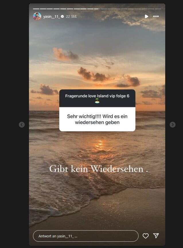 Bild zeigt einen Screenshot aus Yasins Instagram Story