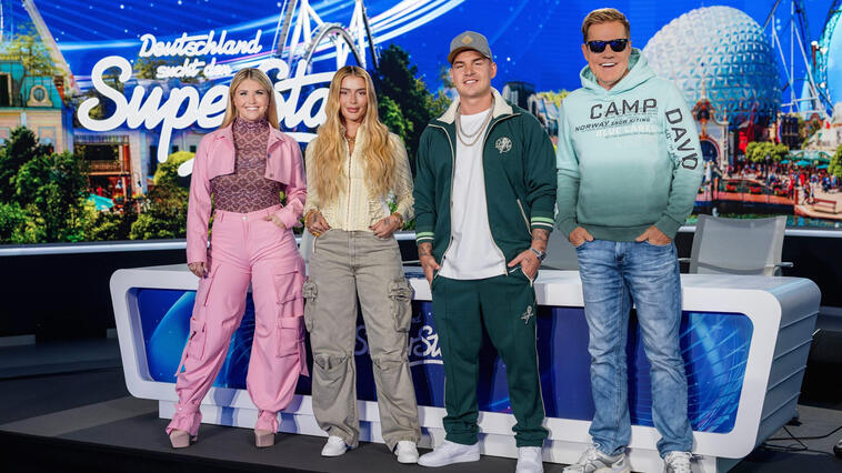 Die DSDS-Jury rund um Beatrice Egli, Loredana, Pietro Lombardi und Dieter Bohlen