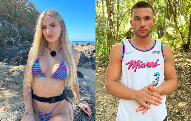 Die "Ex on the Beach"-Kanidat:innen Edda und Paddy posieren