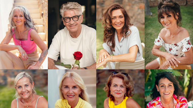 Die "Golden Bachelor"-Top-7: Sabine, Kerstin, Ute, Susanne, Lise, Sylvia, Mercedes