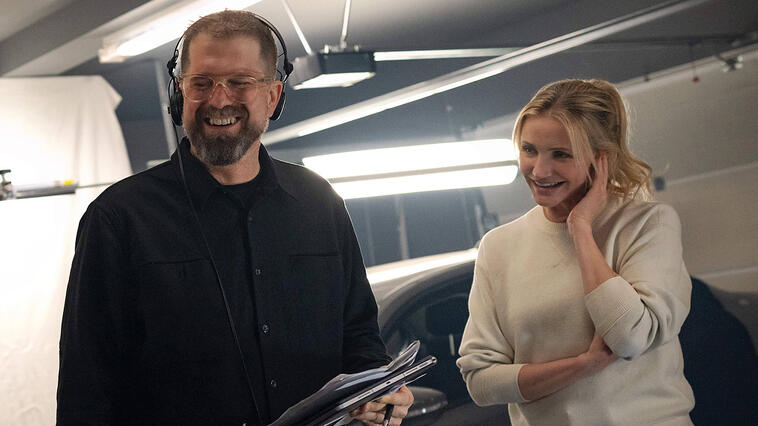 Seth Gordon und Cameron Diaz am Set von "Back in Action"